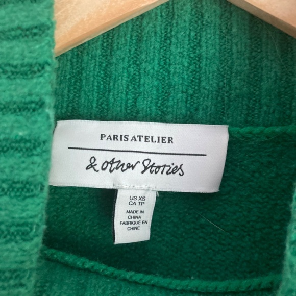 & other stories Green cotton wool blend women’s sweater - Picture 2 of 7
